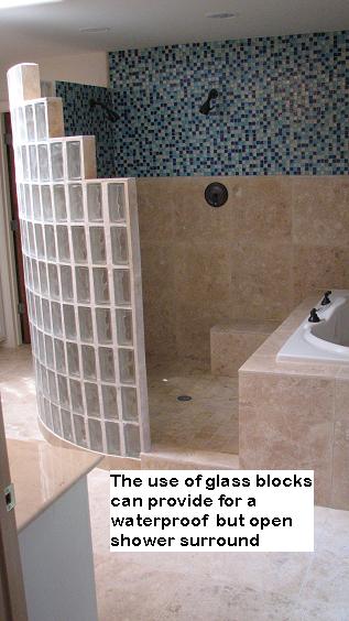 Custom Walk In Glass Block Shower Designs In Austin, Texas