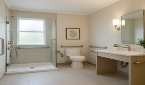 An accessible bathroom created for aging in place
